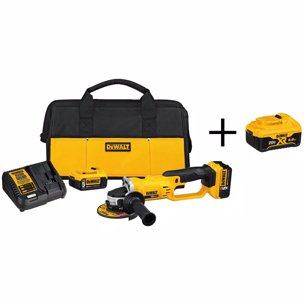 DEWALT 20-Volt MAX Cordless 4-1/2 in. to 5 in. Grinder， (2) 20-Volt 5.0Ah Batteries， (1) 20-Volt 6.0Ah Battery and Charger and#8211; XDC Depot - Mycitystee