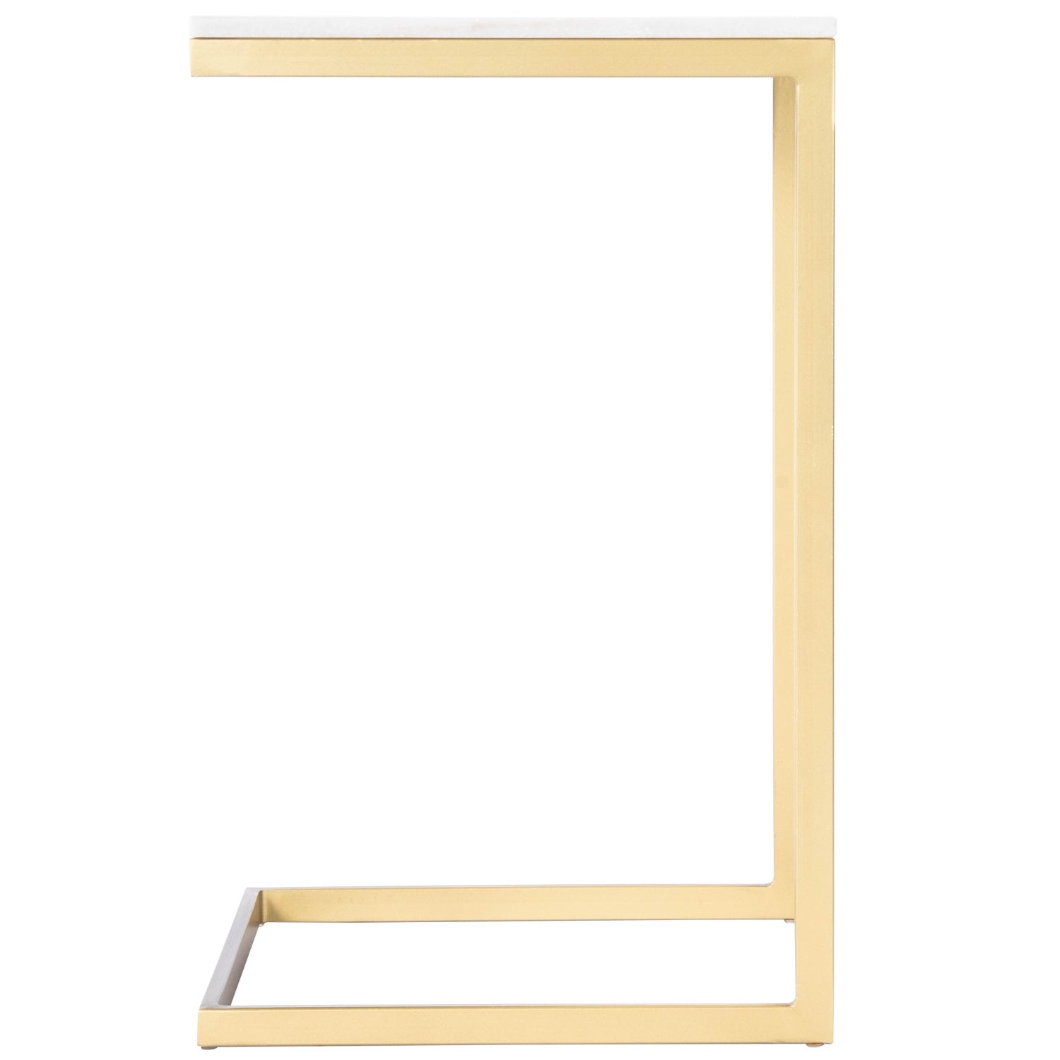 Lawler Modern Loft Iron and Marble Square End Table - Gold - Mycitystee