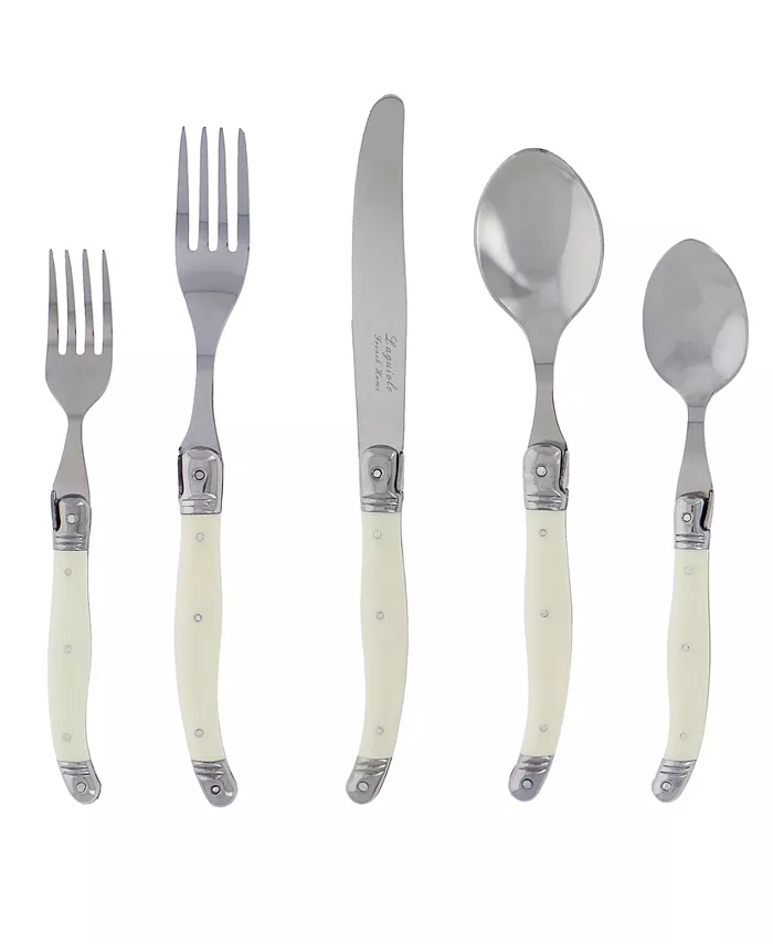 French Home Laguiole 20-Piece French Ivory Flatware Set， Service for 4 - Mycitystee