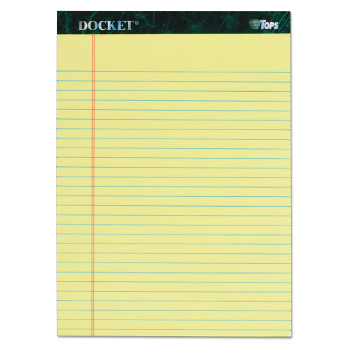 TOPS Docket Ruled Perforated Pads， Wide/Legal Rule， 8.5 x 11.75， Canary， 50 Sheets， 6/Pack (63406) - Mycitystee
