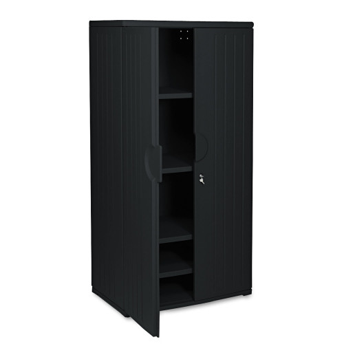 Iceberg Rough n Ready Storage Cabinet， Four-Shelf， 36w x 22d x 72h， Black (92571) - Mycitystee