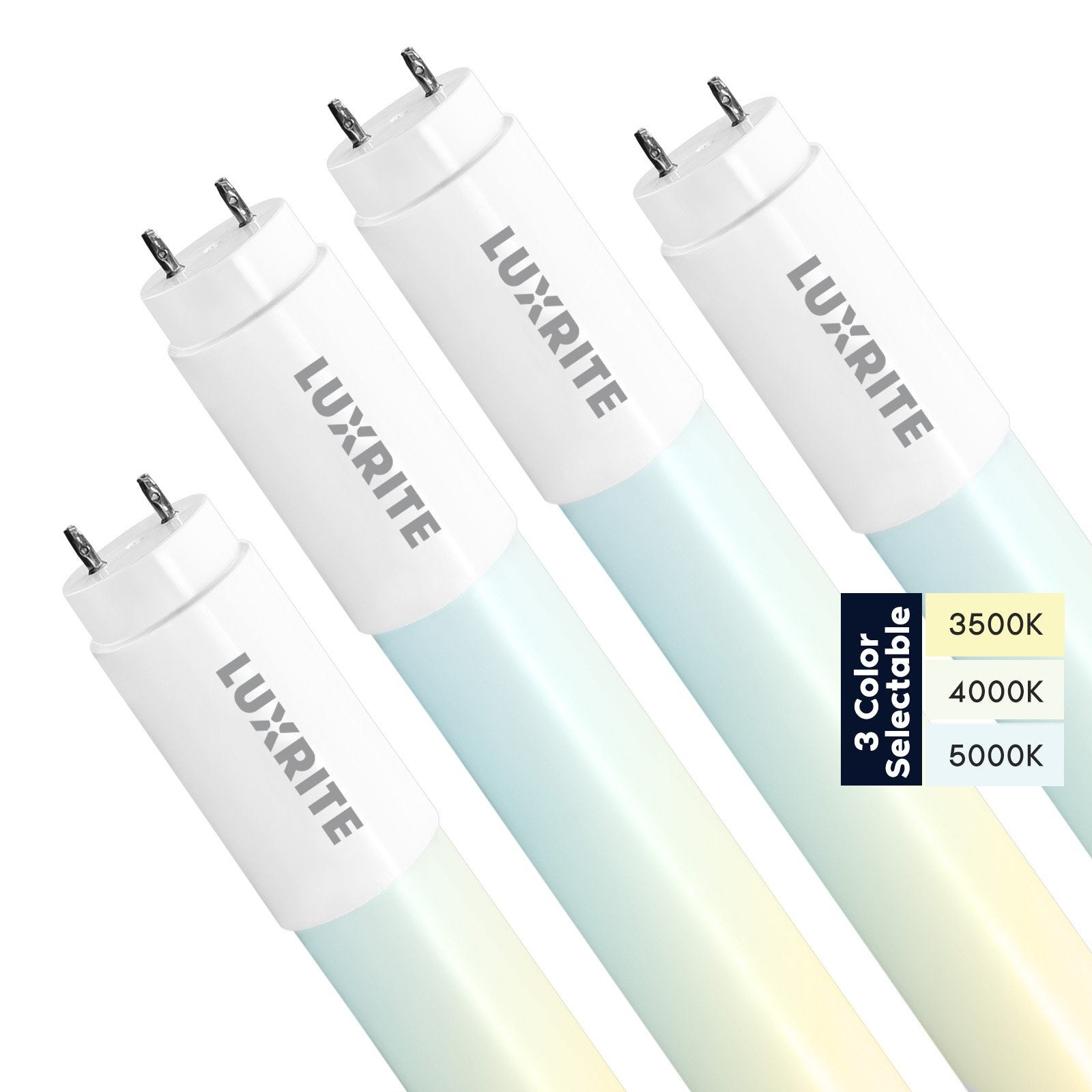 Luxrite 4FT T8 LED Tube Light， 13W=32W， 3 Color Option， Single and Double End Powered， 1950 Lumens， F32T8 25 Pack - Mycitystee