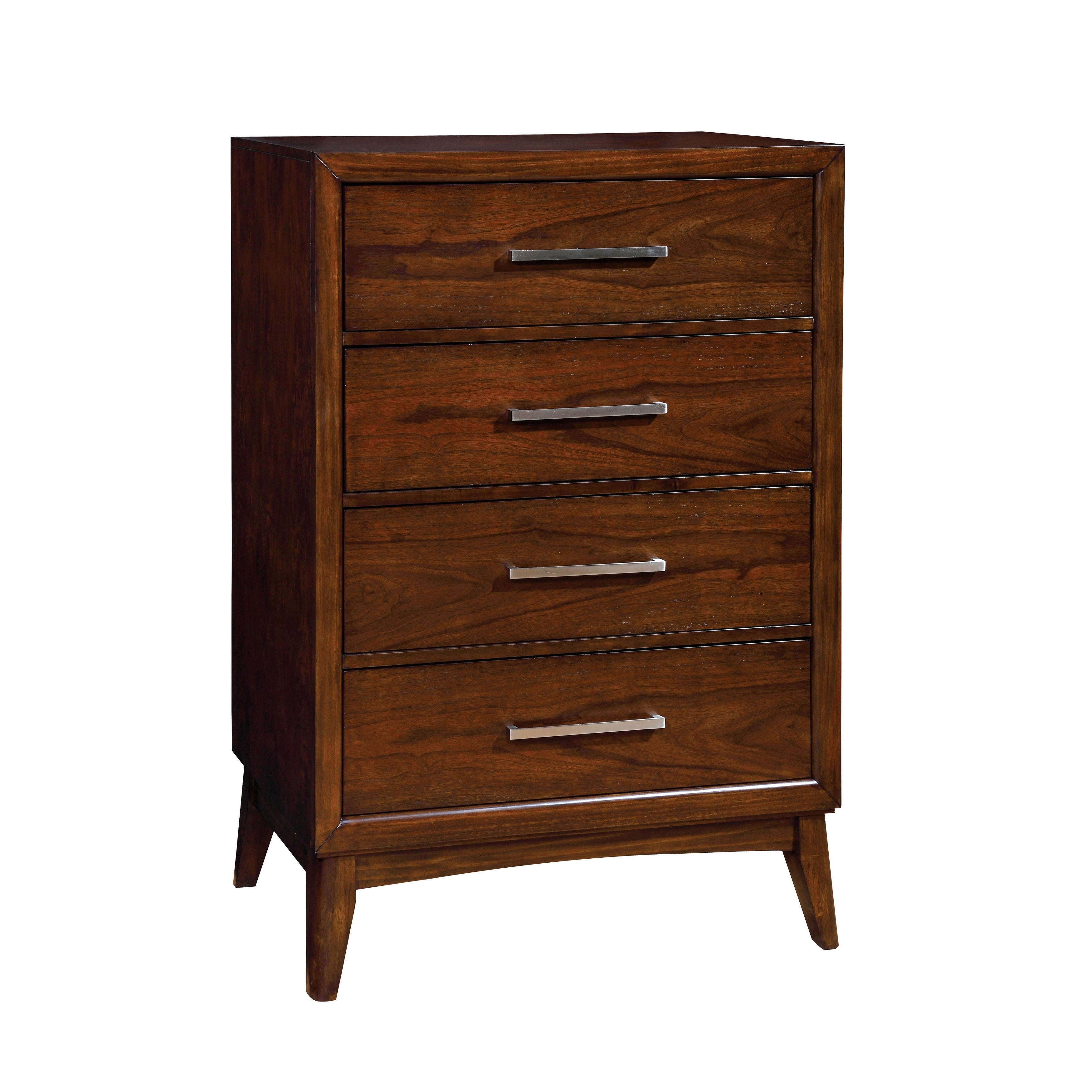 Furniture of America Kasten Brown Cherry 4-drawer Mid-century Style Chest - - 20931437 - Mycitystee