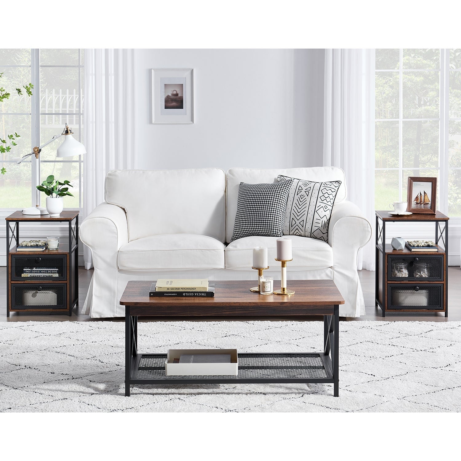 Taomika Contemporary Coffee Table and End Table Set( 2PCS/3PCS) - Mycitystee