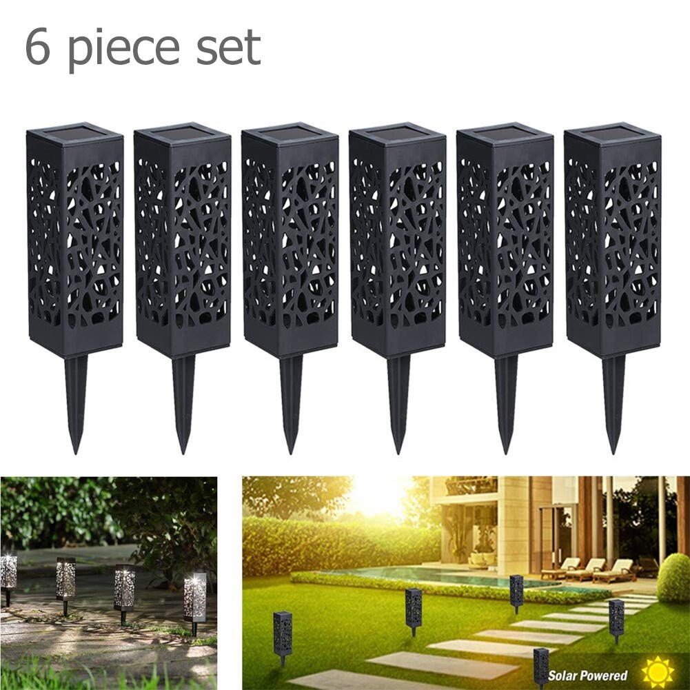 Modern Home Set of 6 Solar Powered LED Path Lights - Modern Deco Design - Light Up Walkway or Use as Luminary - Mycitystee