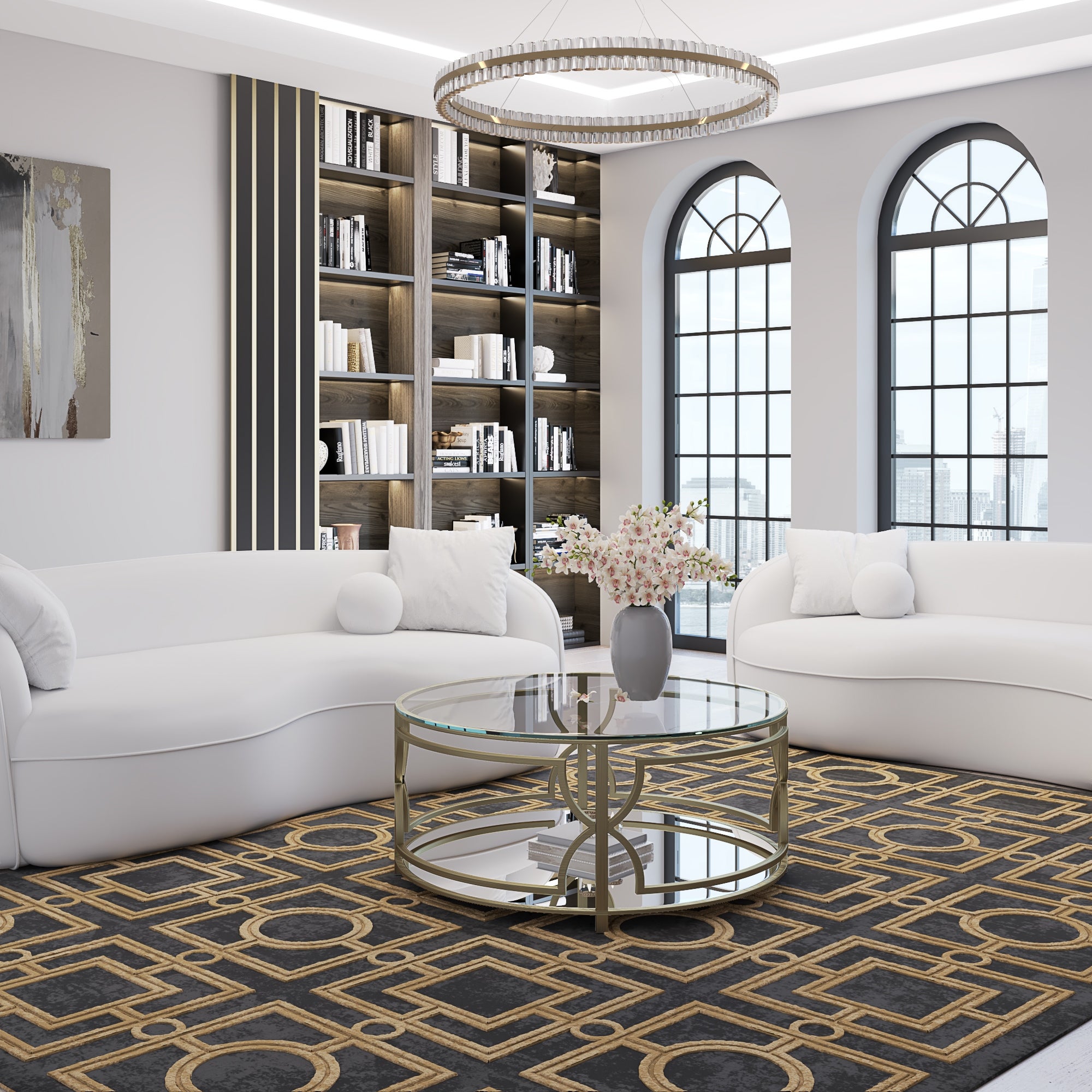 Edward Round Coffee Table Brass. - Mycitystee