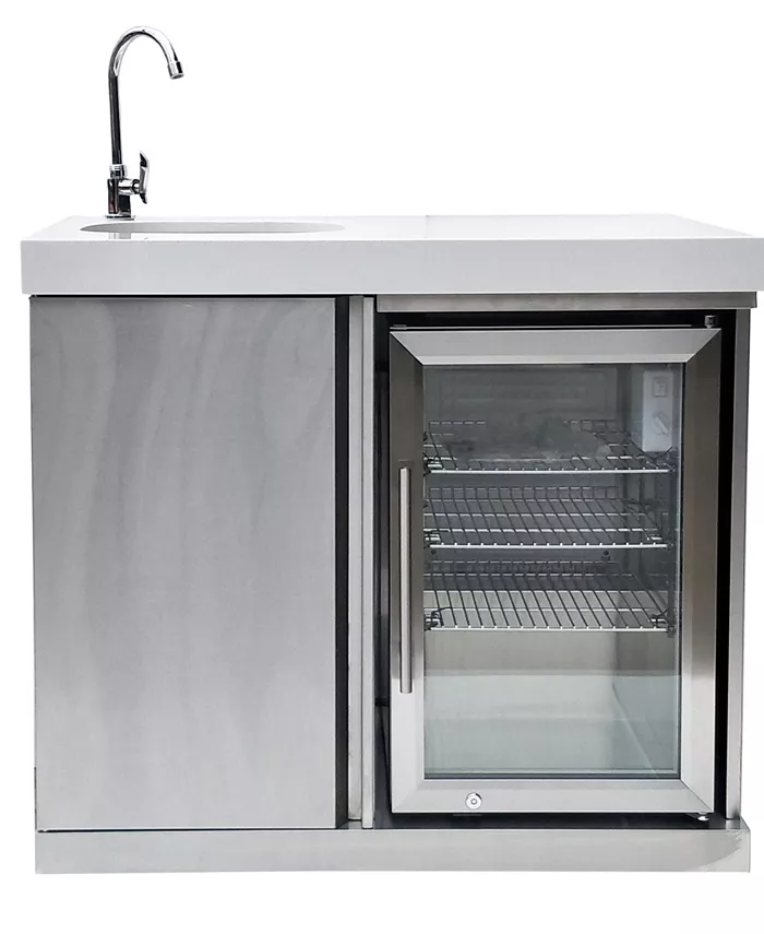 Mont Alpi Outdoor Kitchen Stainless Steel Sink and Fridge - Mycitystee
