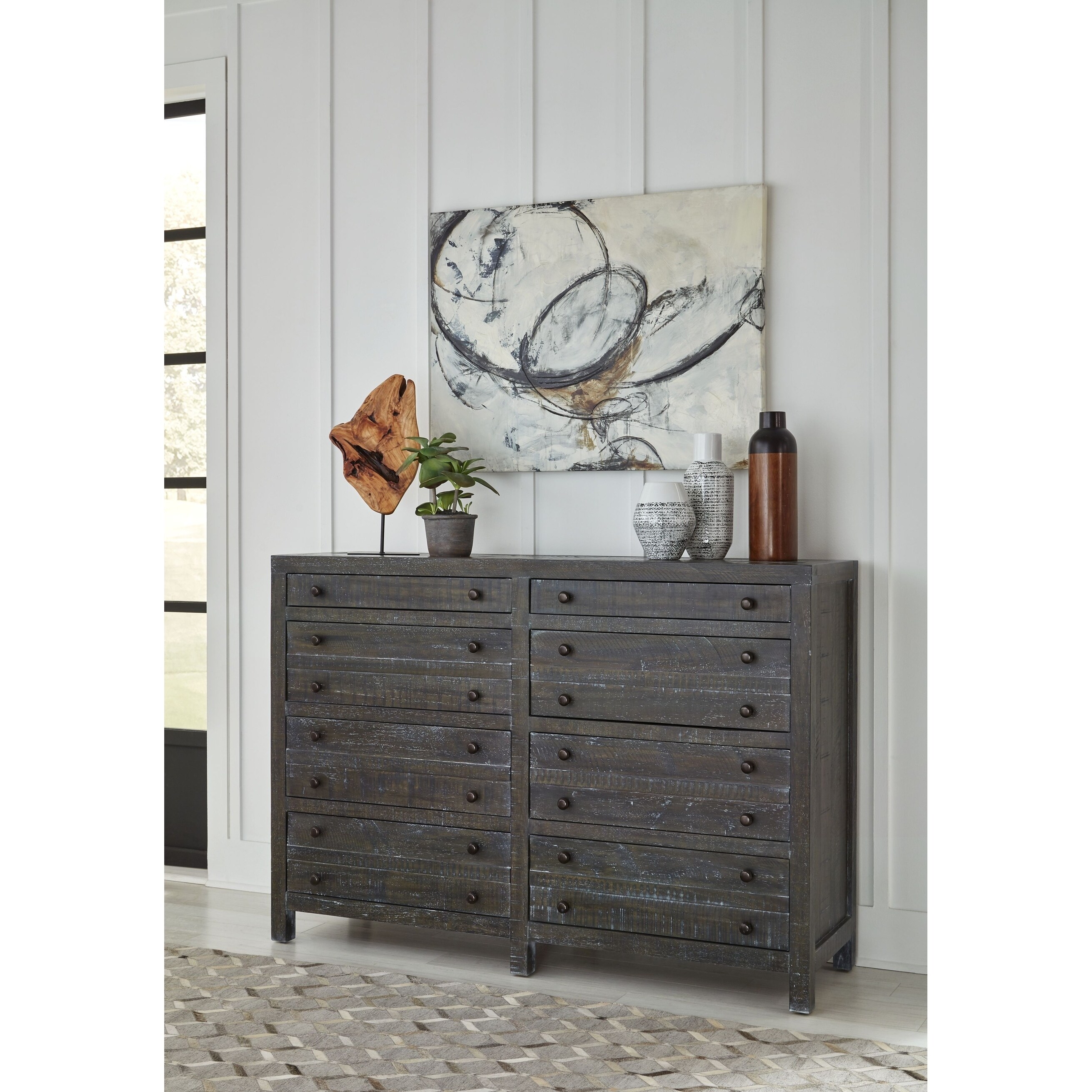 Townsend Solid Wood Eight Drawer Dresser in Gunmetal - - 31129568 - Mycitystee