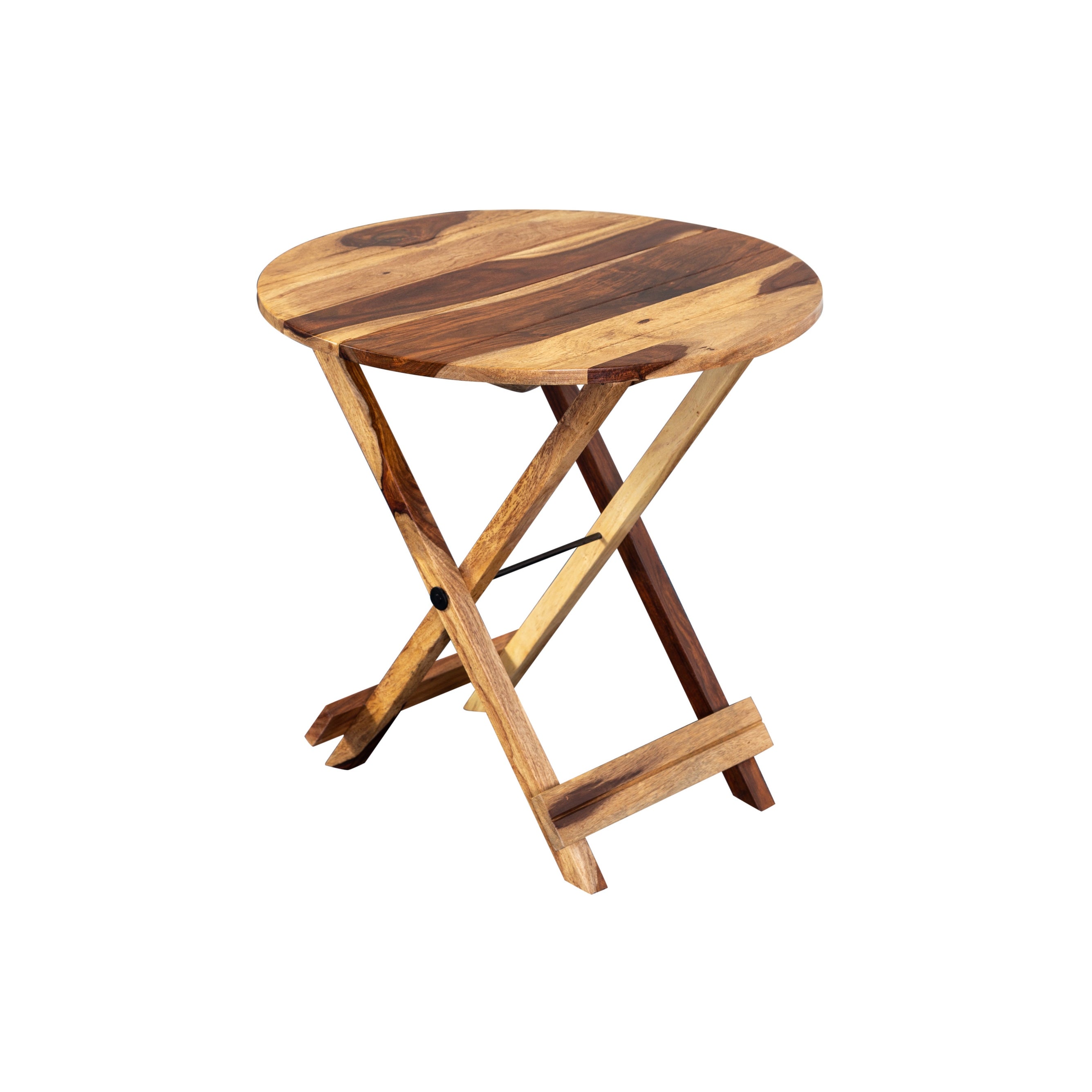 Solid Sheesham Wood Round Table， Harvest - Mycitystee