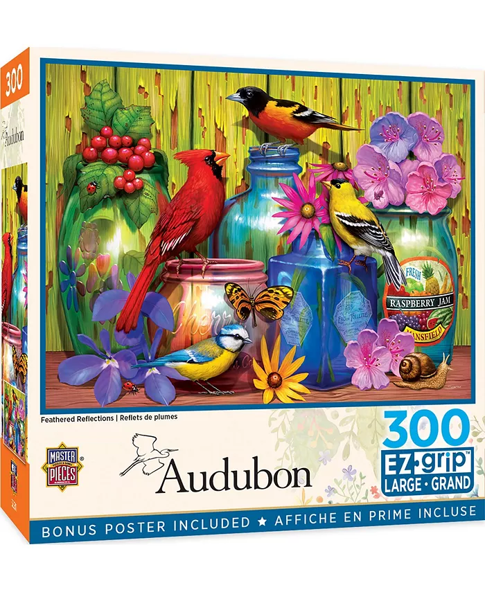 MasterPieces Puzzles Audubon - Feathered Reflections 300 Piece Adult Jigsaw Puzzle - Mycitystee
