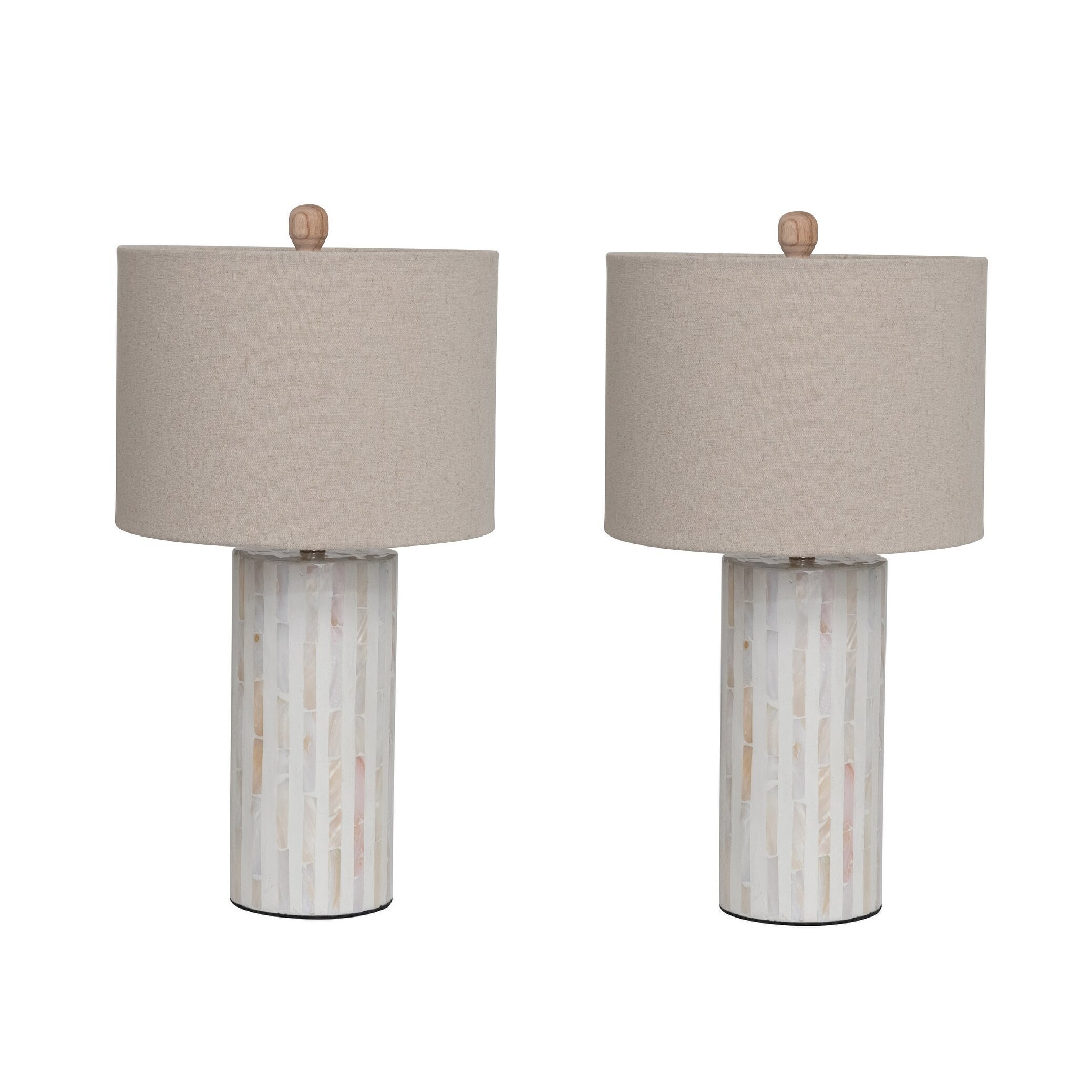 Capiz Table Lamp with Linen Shade - Mycitystee