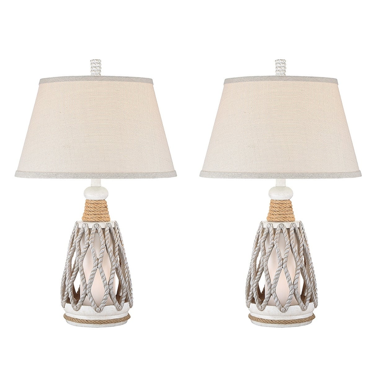 Sanibel Rope Coastal Table Lamp - Antique White - Mycitystee
