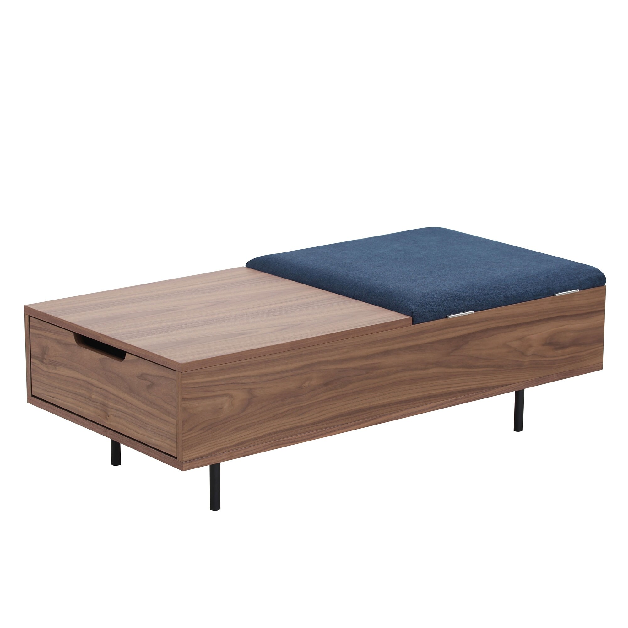 Coffee Table， Modern Wood and Metal Center Table with storage for Living Room - Mycitystee