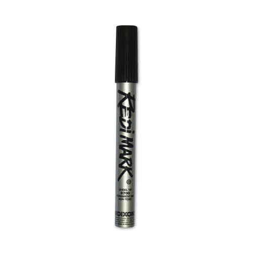 Dixon Redimark Metal-Cased Marker， Broad Chisel Tip， Black， Dozen (87170) - Mycitystee