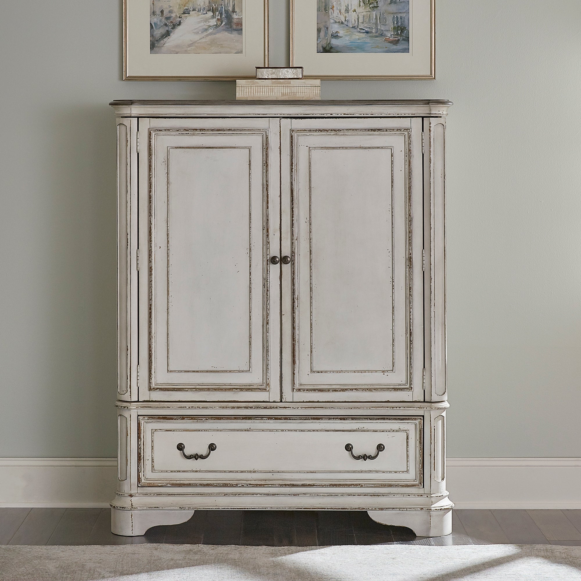 Magnolia Manor Antique White Weathered Bark Door Chest - - 17305904 - Mycitystee