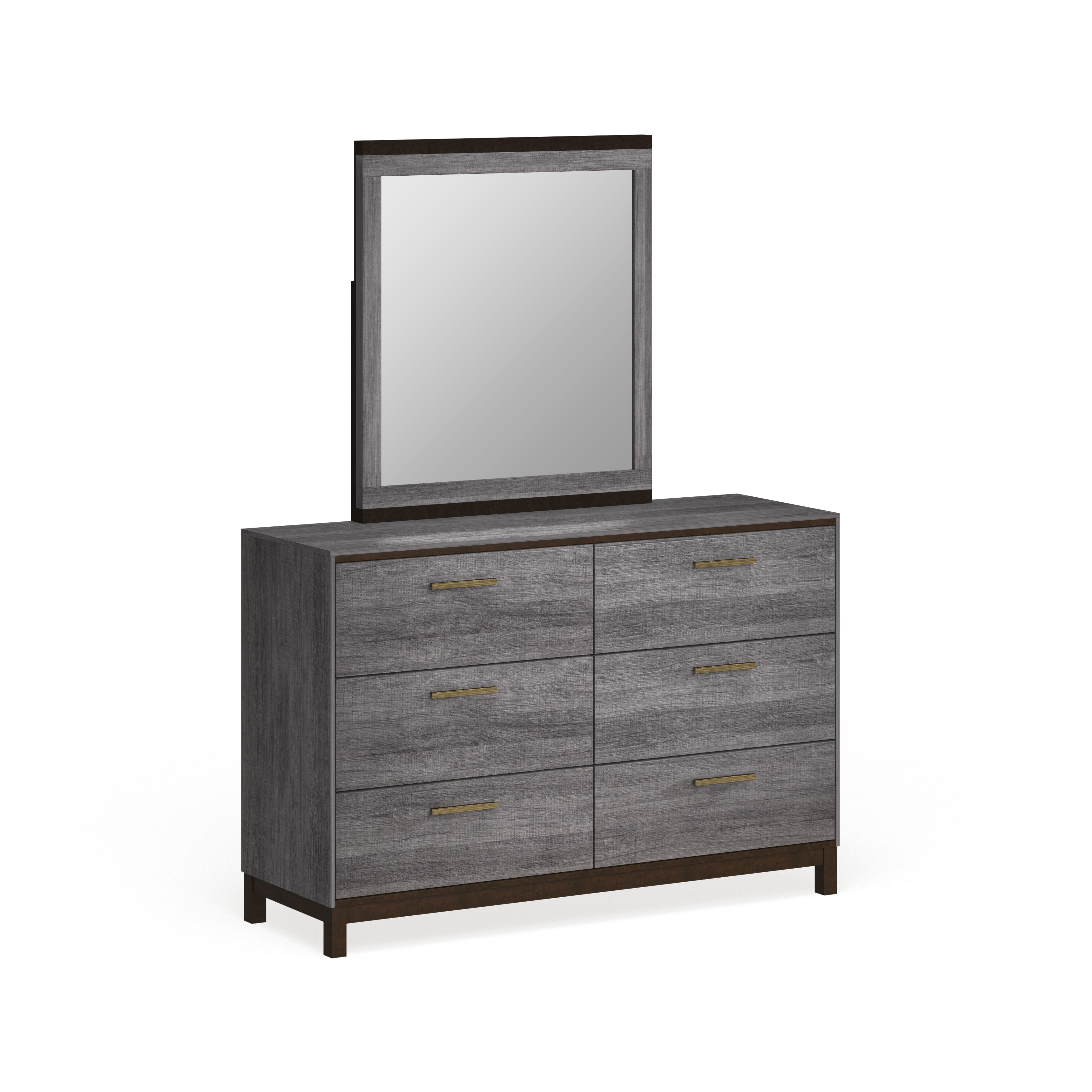 Furniture of America Fika Rustic Grey 2-piece Dresser and Mirror Set - - 21906771 - Mycitystee