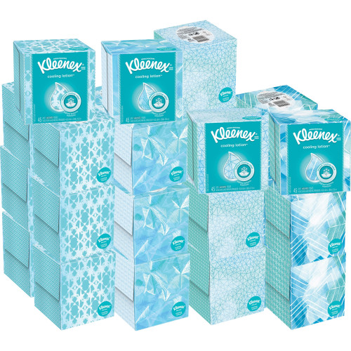 Kleenex Cool Touch Facial Tissue， 2-Ply， White， 45 Sheets/Box， 27 Boxes/Carton (50140) - Mycitystee
