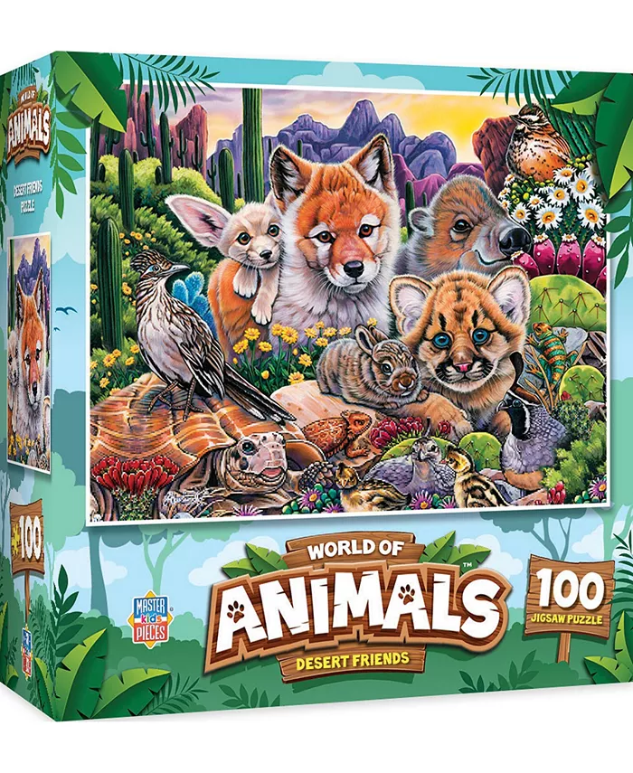 MasterPieces Puzzles World of Animals - Desert Friends 100 Piece Kids Puzzle - Mycitystee