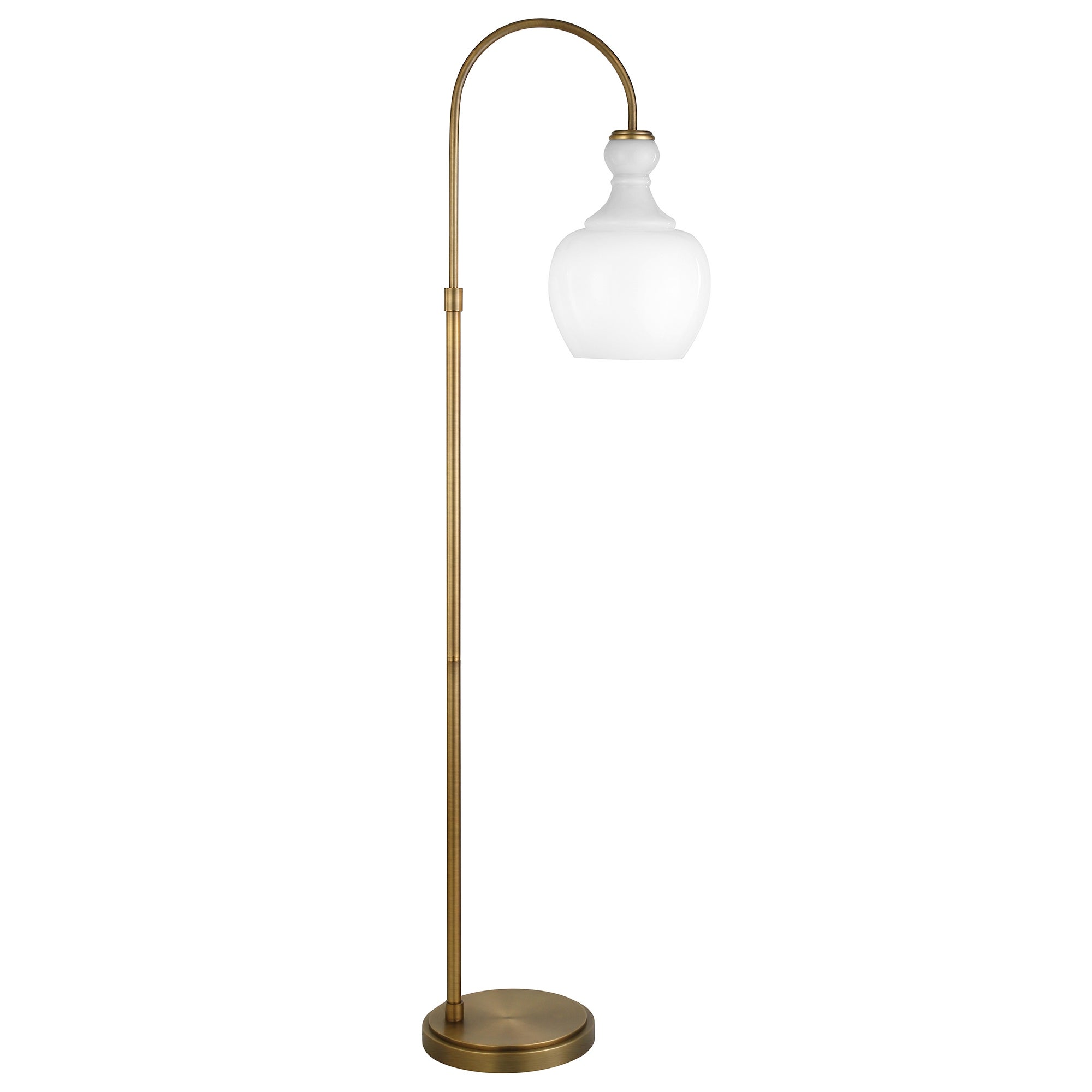 Verona Arc Floor Lamp with White Milk Glass Shade - Mycitystee