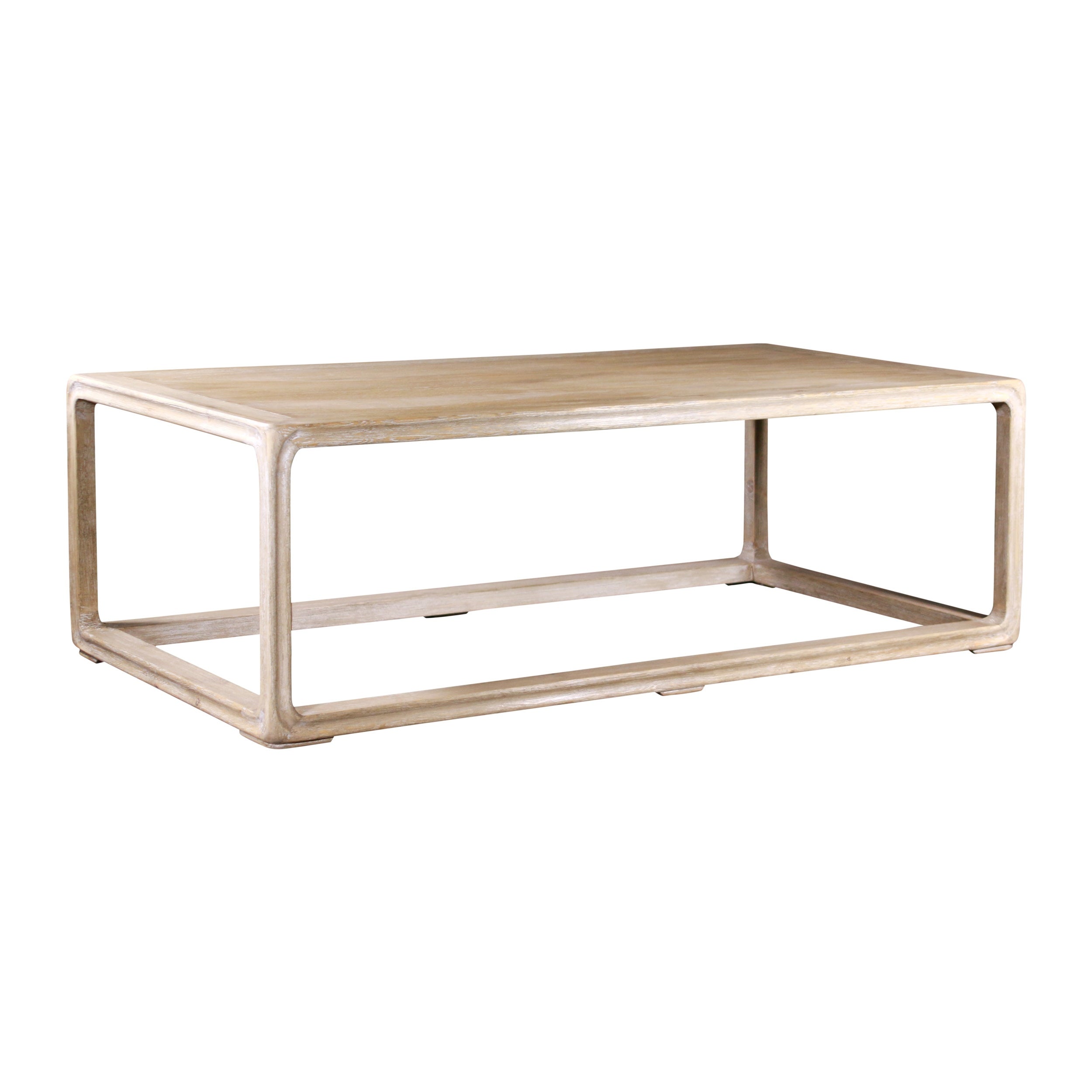 Artissance Reclaimed Wood Peking Rectangle Coffee Table With Weathered White Wash Finish， 55 Inch Long 27 Inch wide - Mycitystee