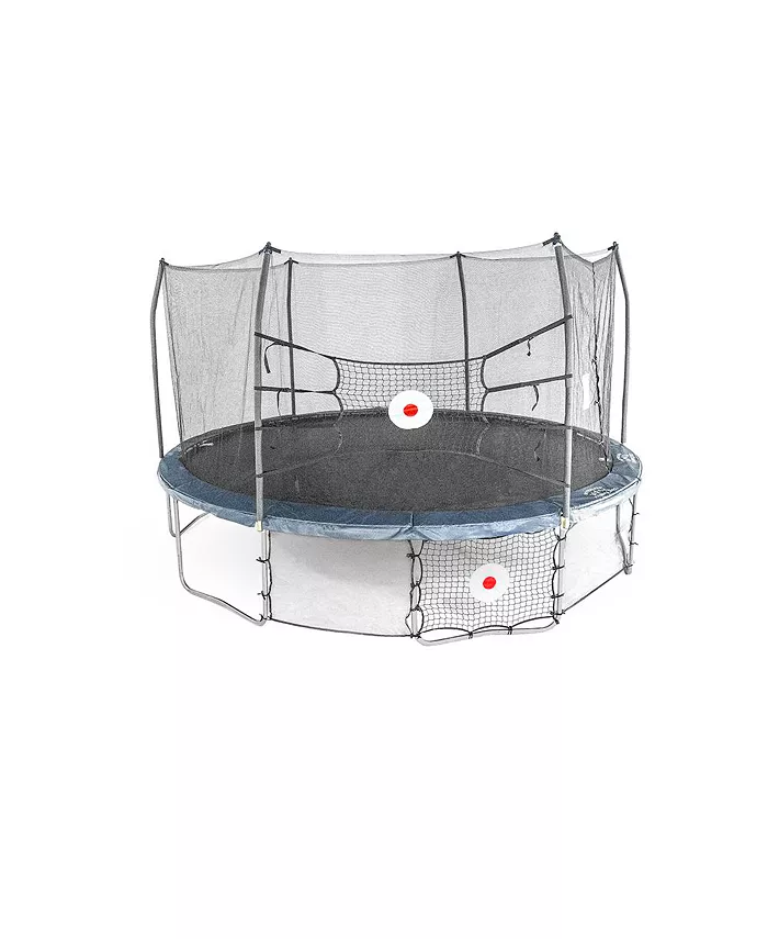 Skywalker Trampolines Activplay Oval Trampoline Combo with Kickback and Bounce back Navy Spring Pad， 15' x 13' - Mycitystee