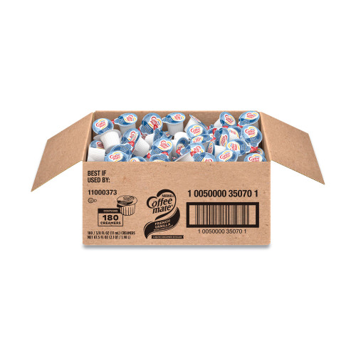 Coffee-mate Liquid Coffee Creamer， French Vanilla， 0.38 oz Mini Cups， 180/Carton (35070) - Mycitystee