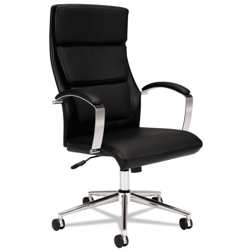 HON HVL105 Executive High-Back Leather Chair， Supports 250 lb， 17.5