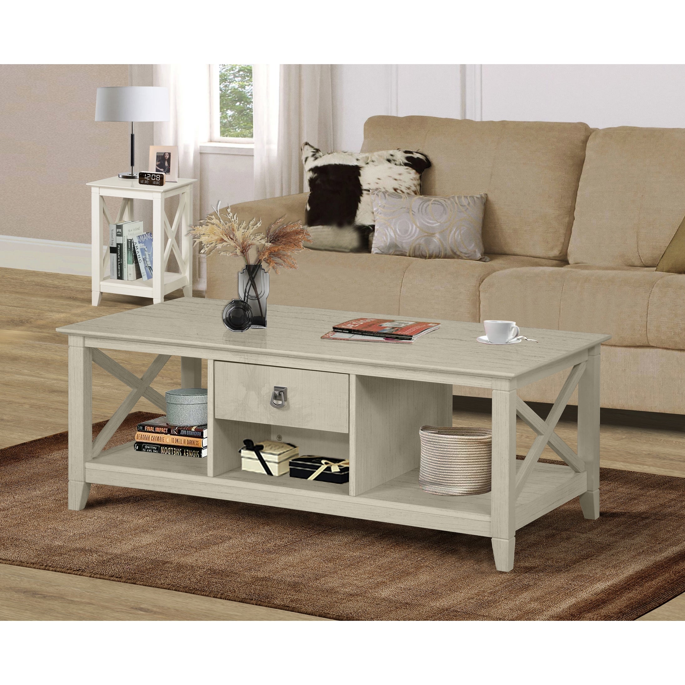 Honduras Coffee Table with Two Drawers - Mycitystee