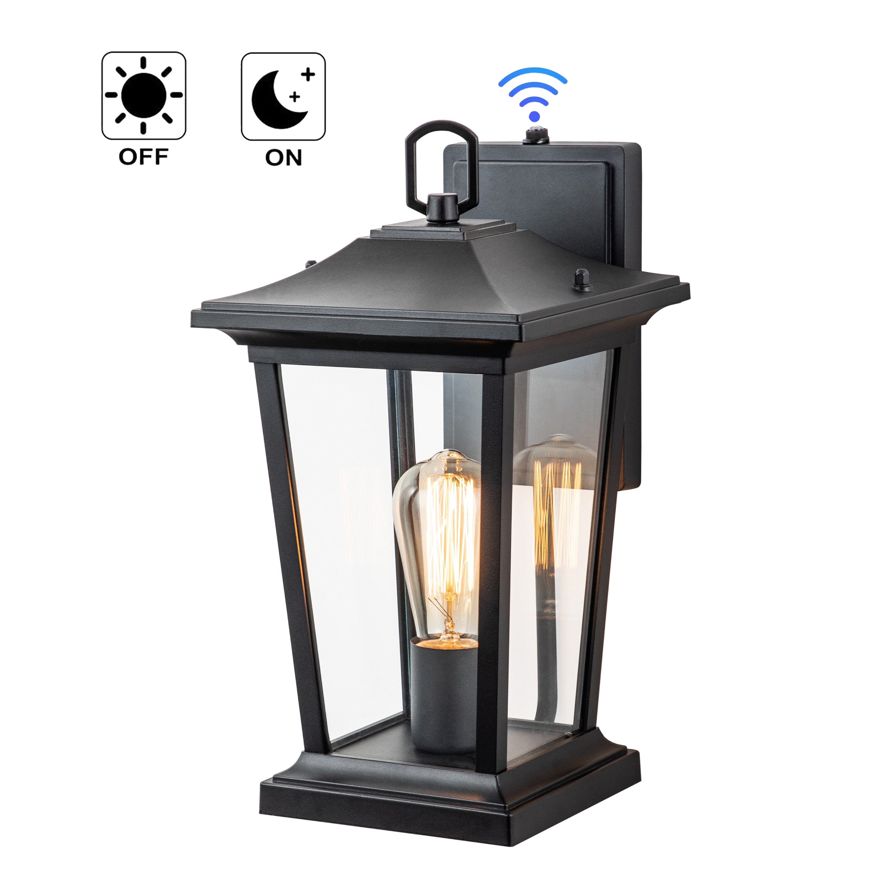 1-Light Matte Black Dusk to Dawn Outdoor Wall Light Wall Lantern Shopping - The Best Deals on Outdoor Wall Lanterns | 40762781 - Mycitystee