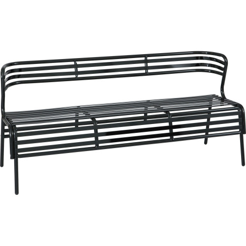 Safco CoGo Indoor/Outdoor Steel Bench with Back (4368BL) - Mycitystee