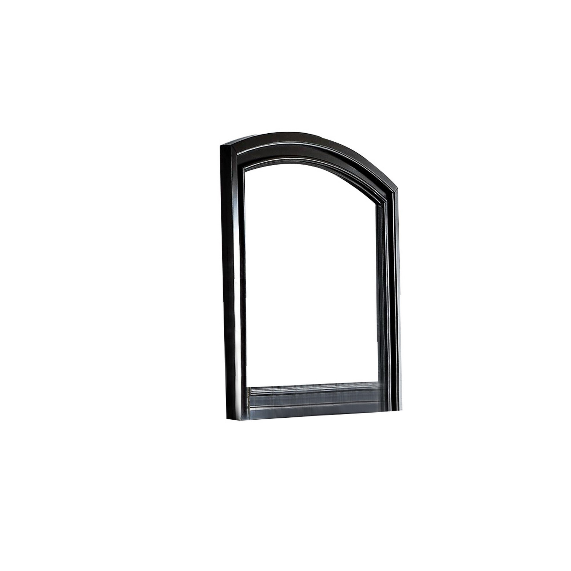 Traditional Style Wooden Frame Dresser Mirror with Curved Top， Black - - 31623954 - Mycitystee