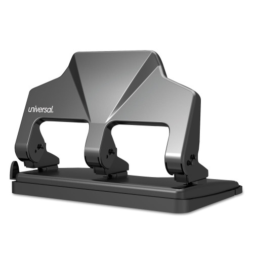Universal 30-Sheet Three-Hole Power Assist Punch， Black (74325) - Mycitystee