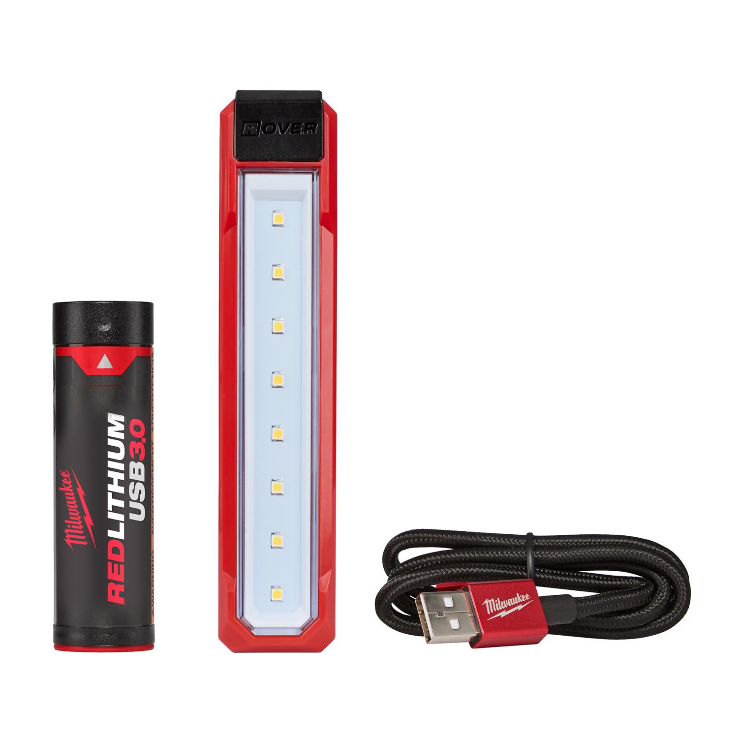 Milwaukee ROVER TRUEVIEW 445 lm Black/Red LED USB Pocket Flood Light - Mycitystee