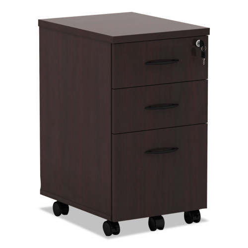 Alera Valencia Series Mobile Pedestal File， Left/Right， 3-Drawers: Box/Box/File， Legal/Letter， Mahogany， 15.88 x 20.5 x 28.38 (VA572816MY) - Mycitystee