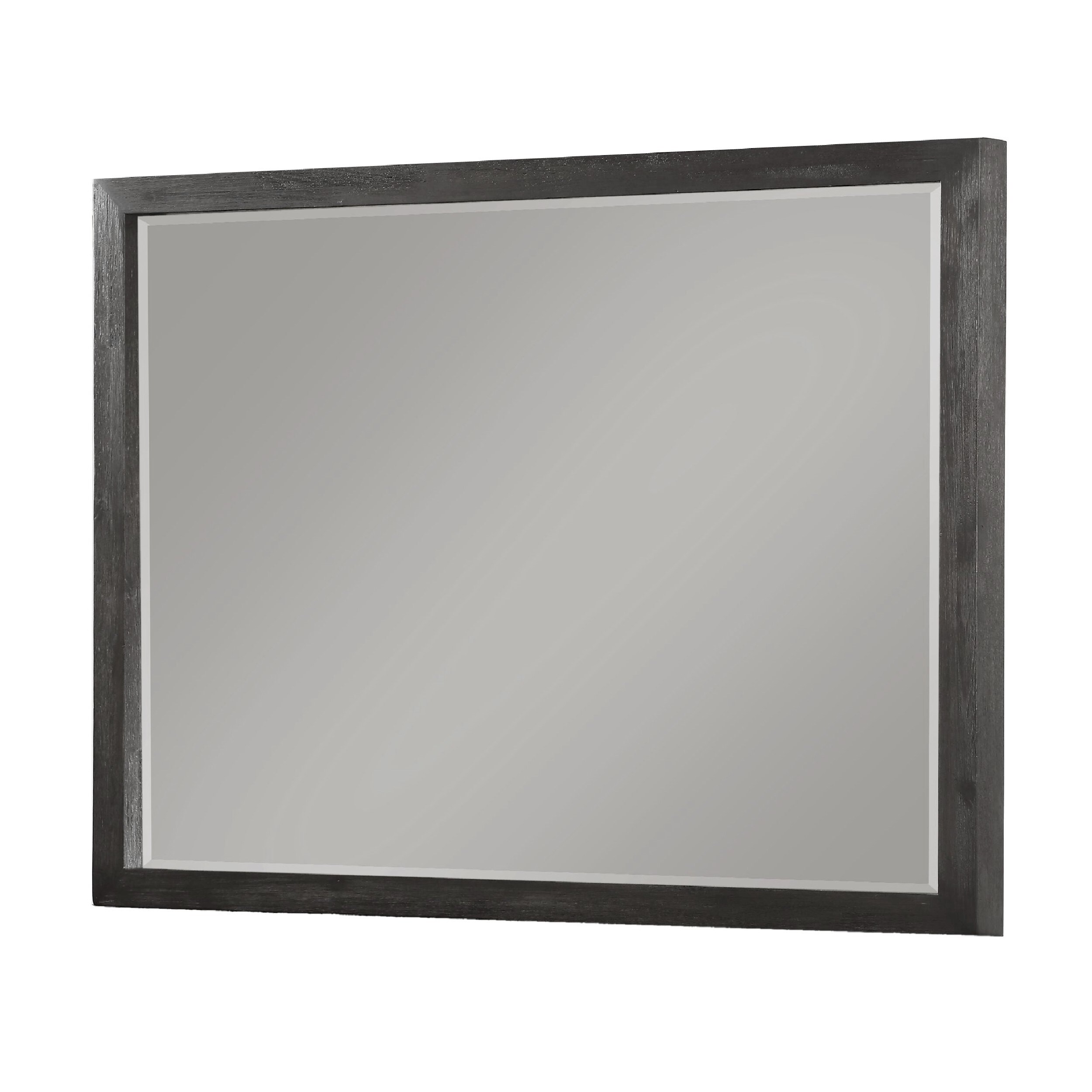 Jose 48 Inch Dresser Mirror with Acacia Wood Frame， Weathered Dark Gray - - 35756504 - Mycitystee