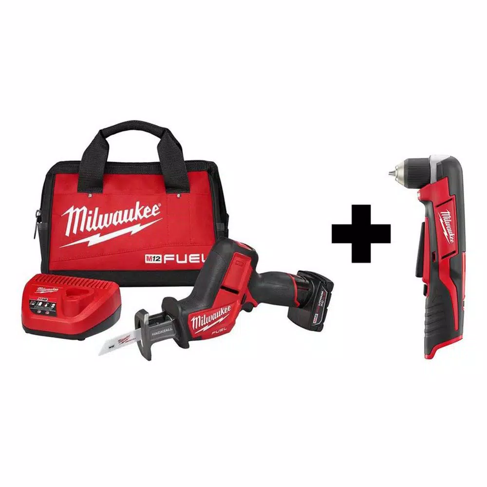 Milwaukee M12 FUEL 12-Volt Lithium-Ion Brushless Cordless HACKZALL Reciprocating Saw Kit with Free M12 Right Angle Drill and#8211; XDC Depot - Mycitystee