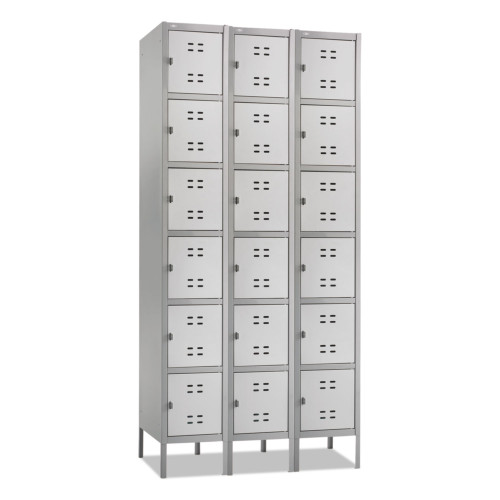 Safco Three-Column Box Locker， 36w x 18d x 78h， Two-Tone Gray (5527GR) - Mycitystee
