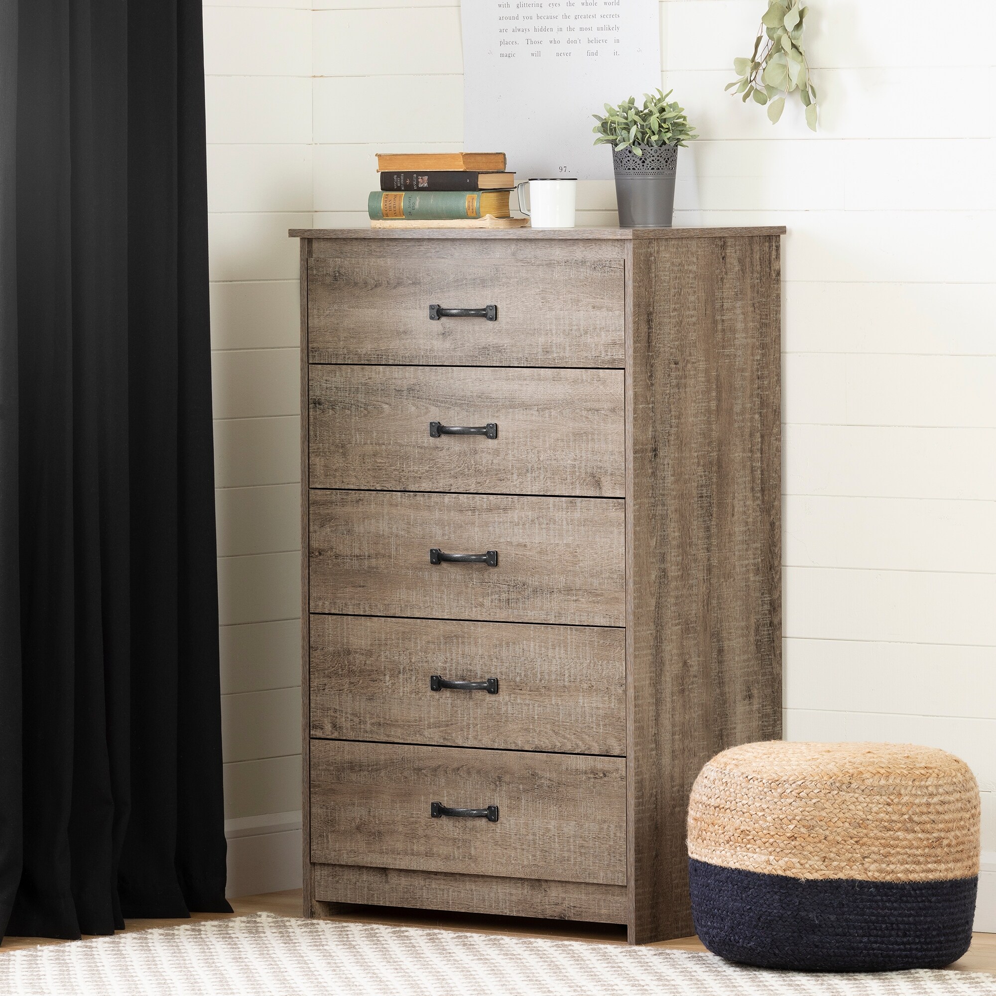 South Shore Tassio Modern Country 5-Drawer Chest - - 26884570 - Mycitystee