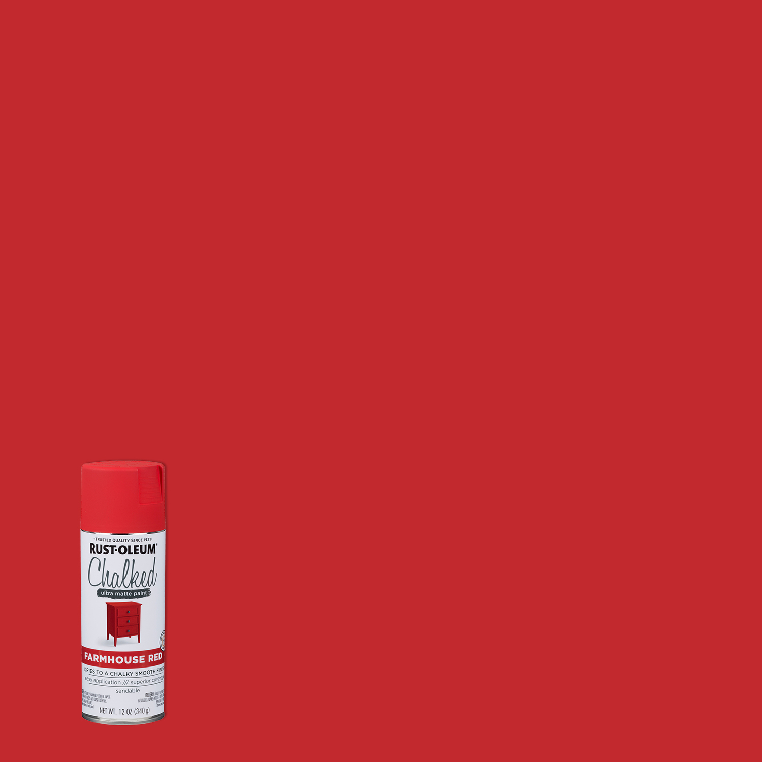 Rust-Oleum Chalked Ultra Matte Farmhouse Red Oil-Based Acrylic Sprayable Chalk Paint 12 oz - Mycitystee