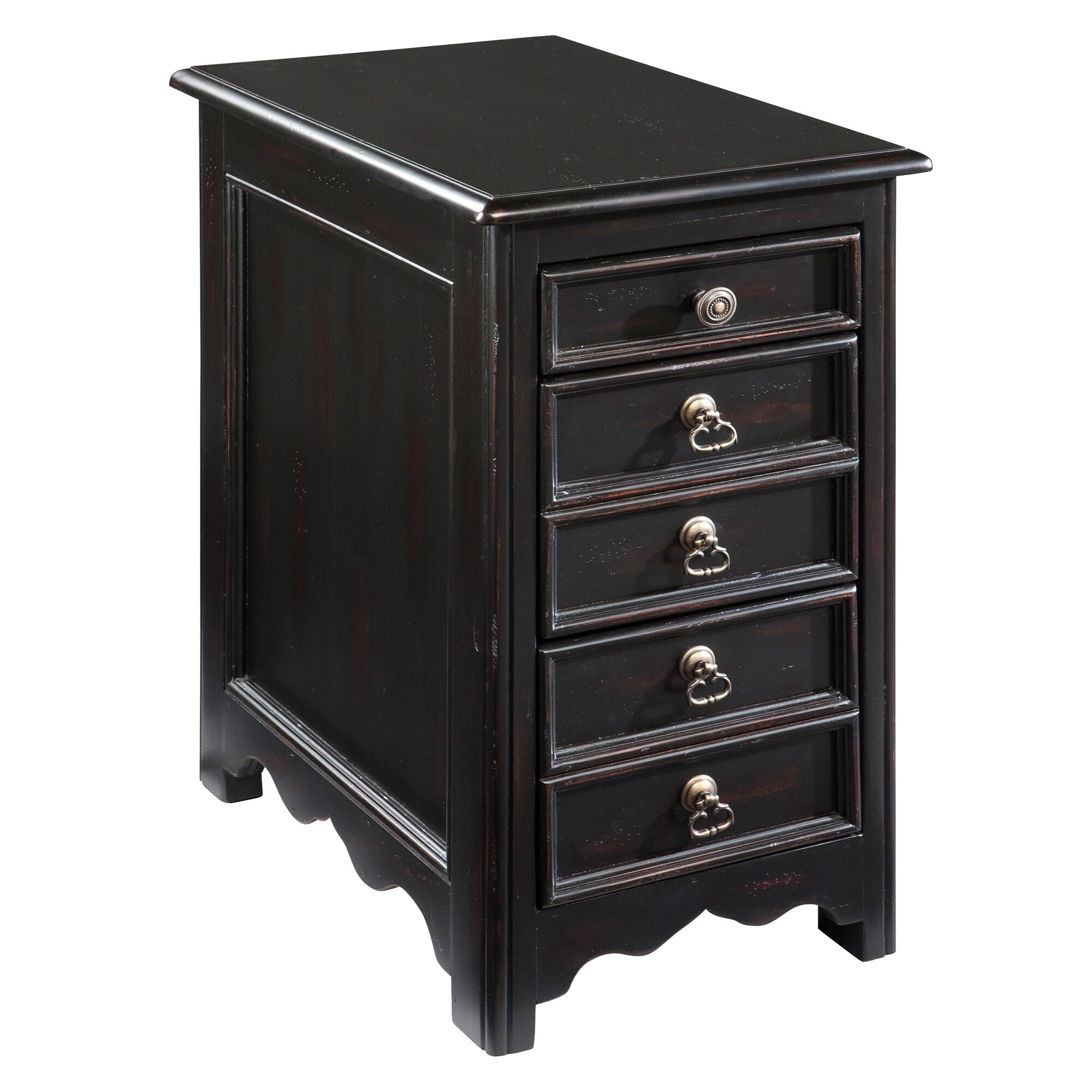 Hekman Accents Ebony-finish Solid Wood 5-drawer Chairside Table - - 24229770 - Mycitystee
