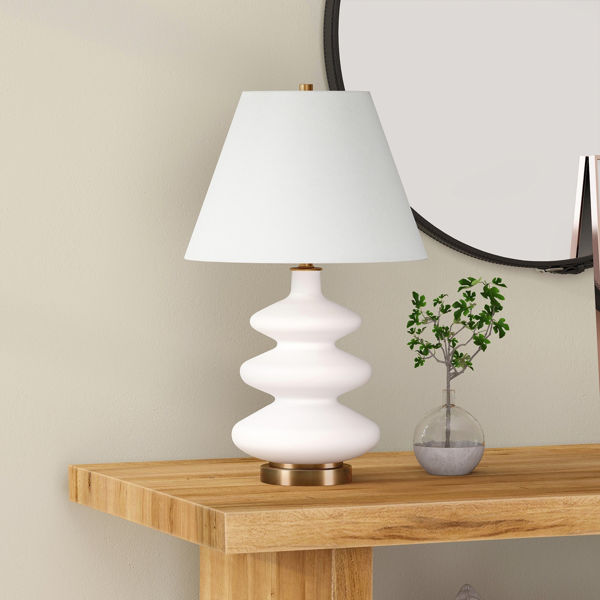 Carleta Matte White Triple Gourd Lamp - Mycitystee