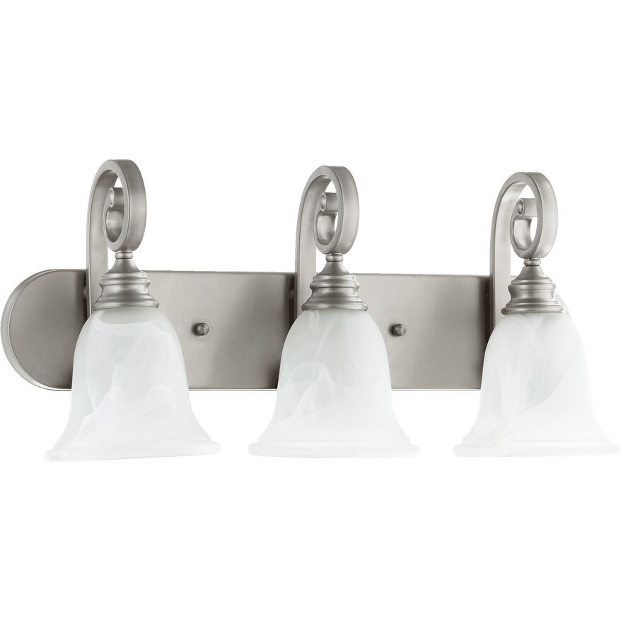 Bryant Classic Nickel and Faux Alabaster 3-light Vanity Lighting - Mycitystee