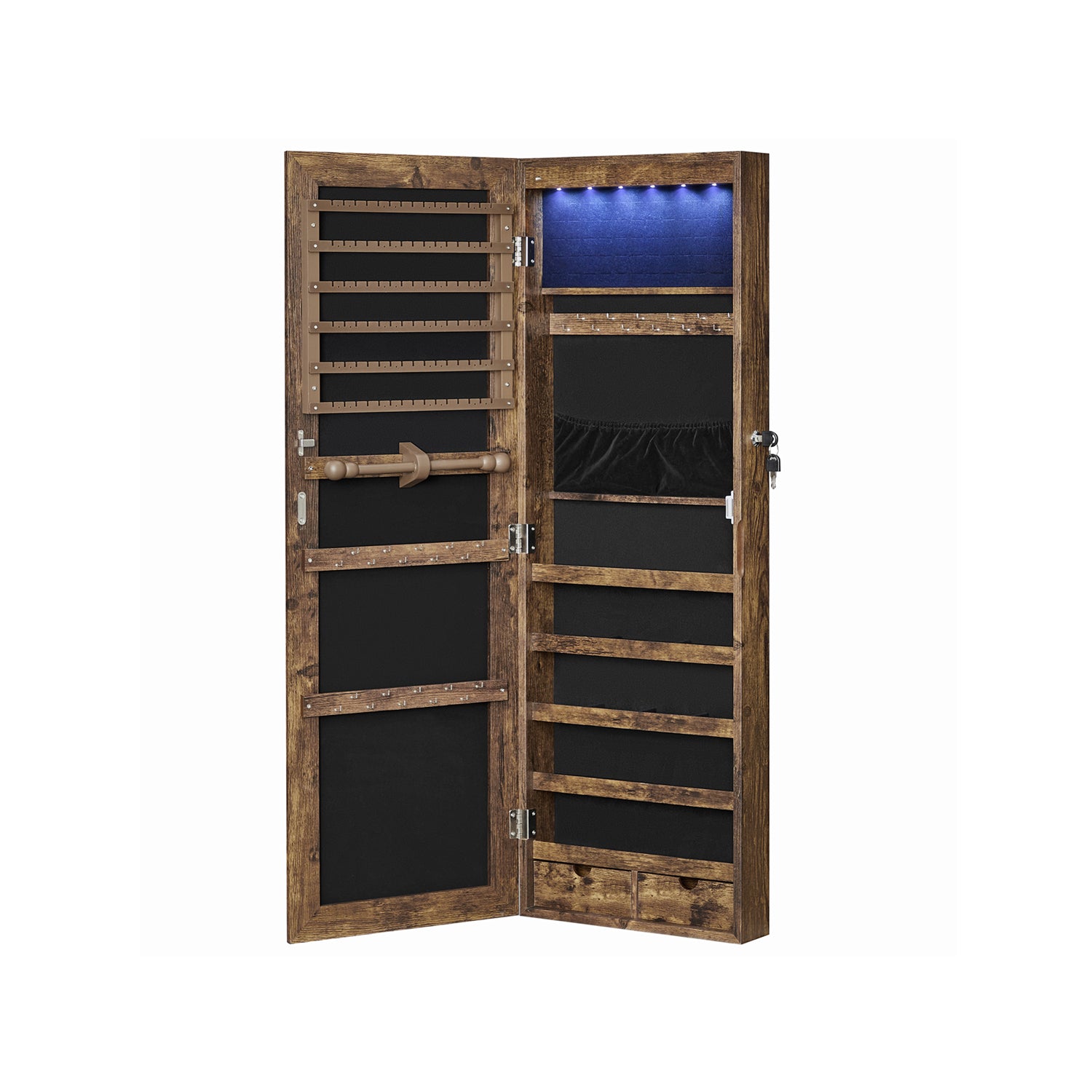 SONGMICS Wall-Mounted Jewelry Cabinet with Lights - Mycitystee