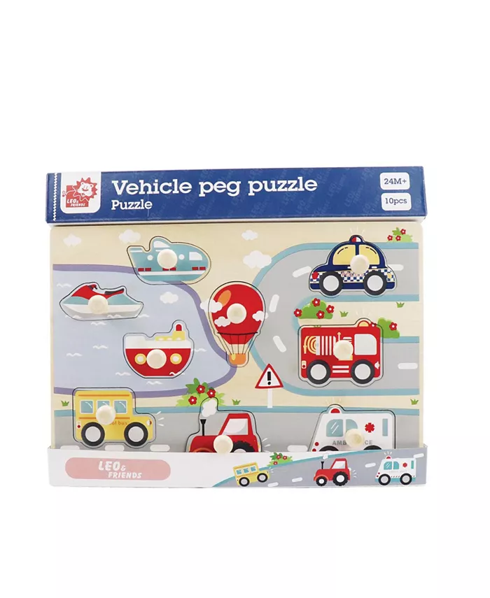 Leo Friends Vehicle Peg Puzzle for 24-Months+ - Mycitystee