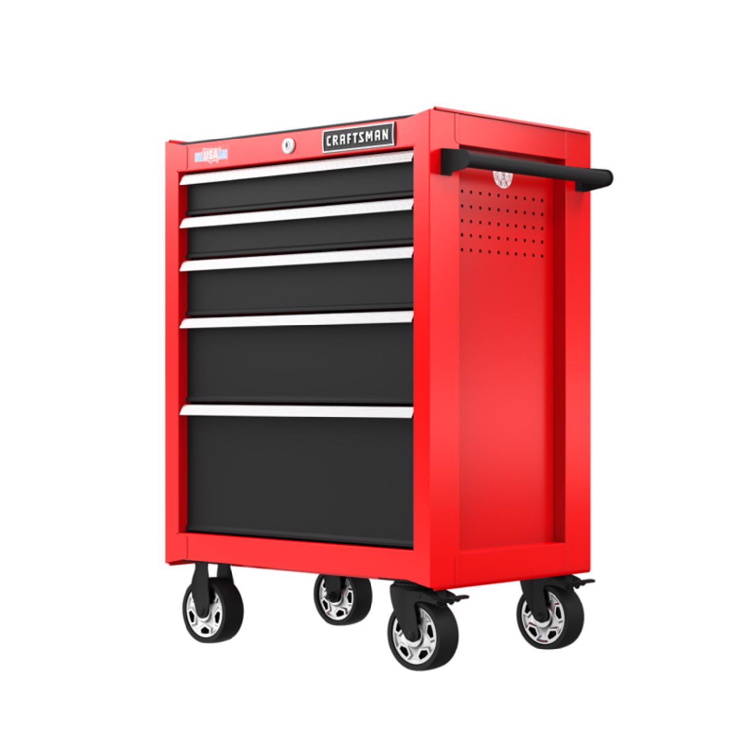 Craftsman S2000 26.5 in. 5 drawer Steel Rolling Tool Cabinet 37.5 in. H X 18 in. D - Mycitystee