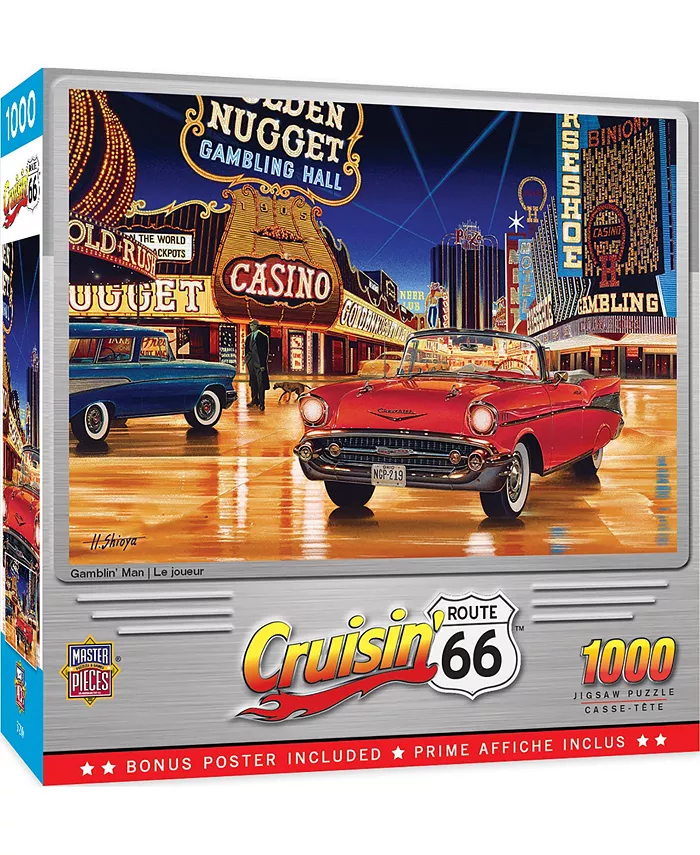 MasterPieces Puzzles Cruisin' Route 66 - Gamblin' Man 1000 Piece Puzzle - Mycitystee