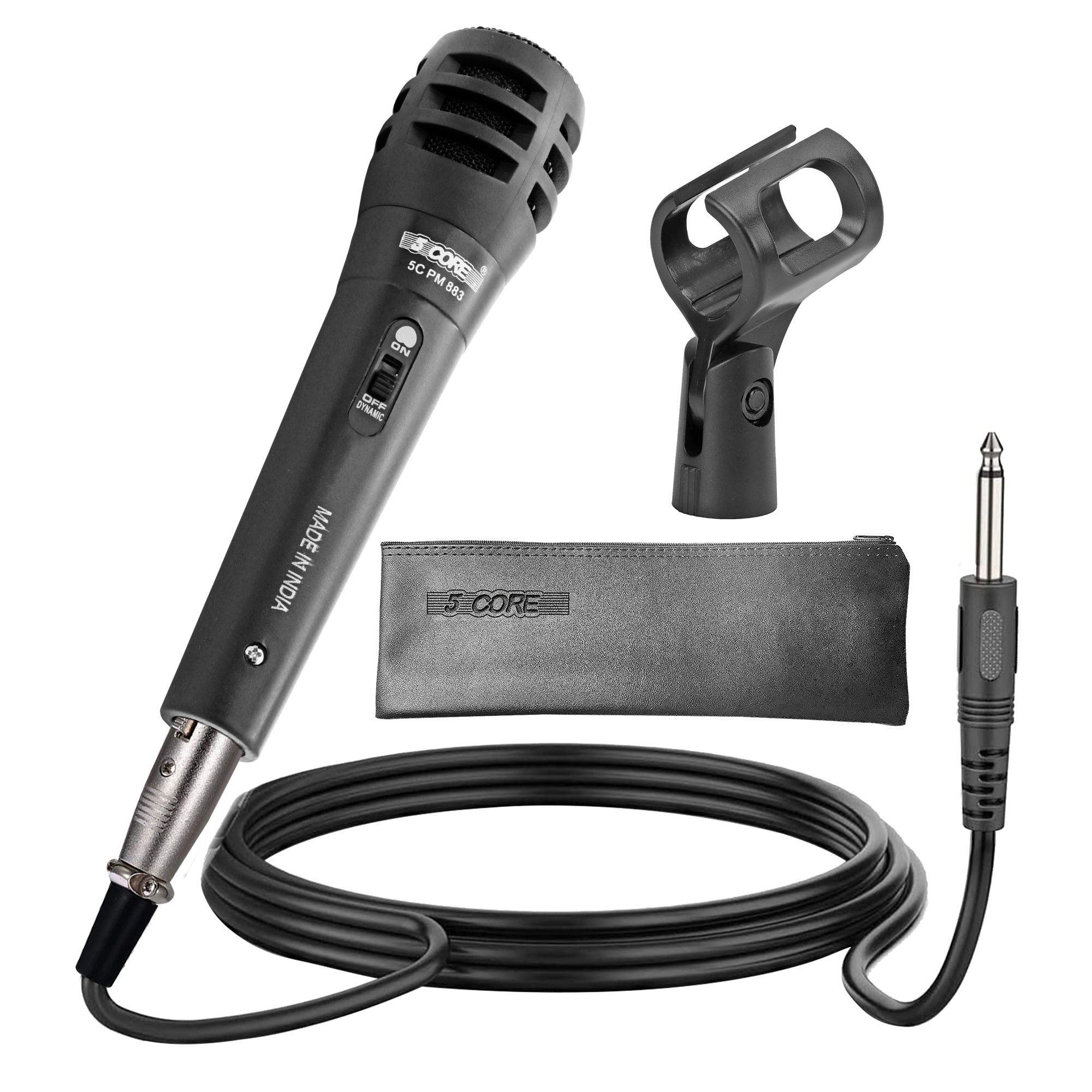 5 CORE Handheld Microphone Unidirectional Vocal Dynamic Cardioid Mic with Detachable 12ft XLR Cable, Mic Clip, Mesh Grille & ON/Off Switch Suited for - Mycitystee