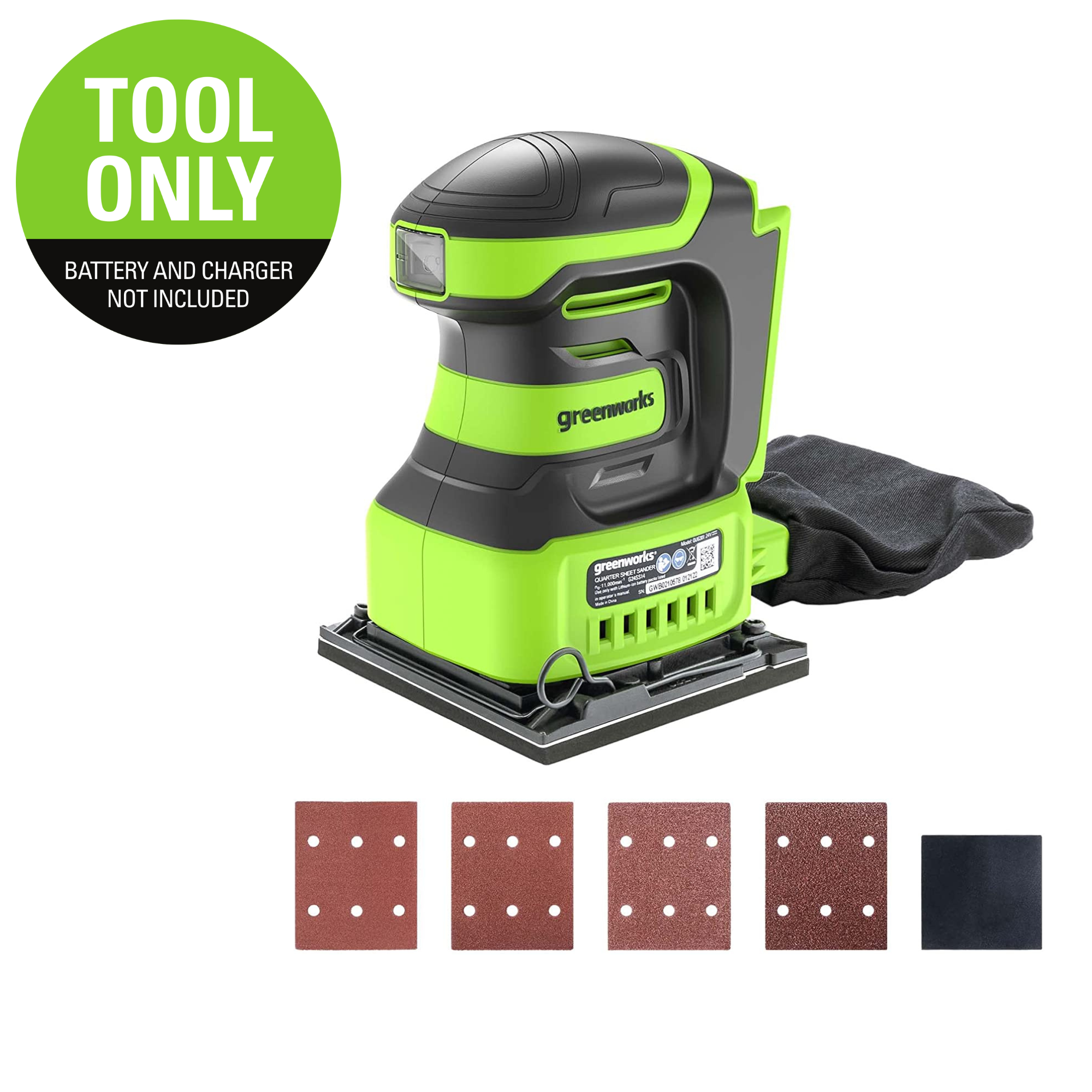 24V Cordless Battery Quarter Sheet Sander (Tool Only) - Mycitystee