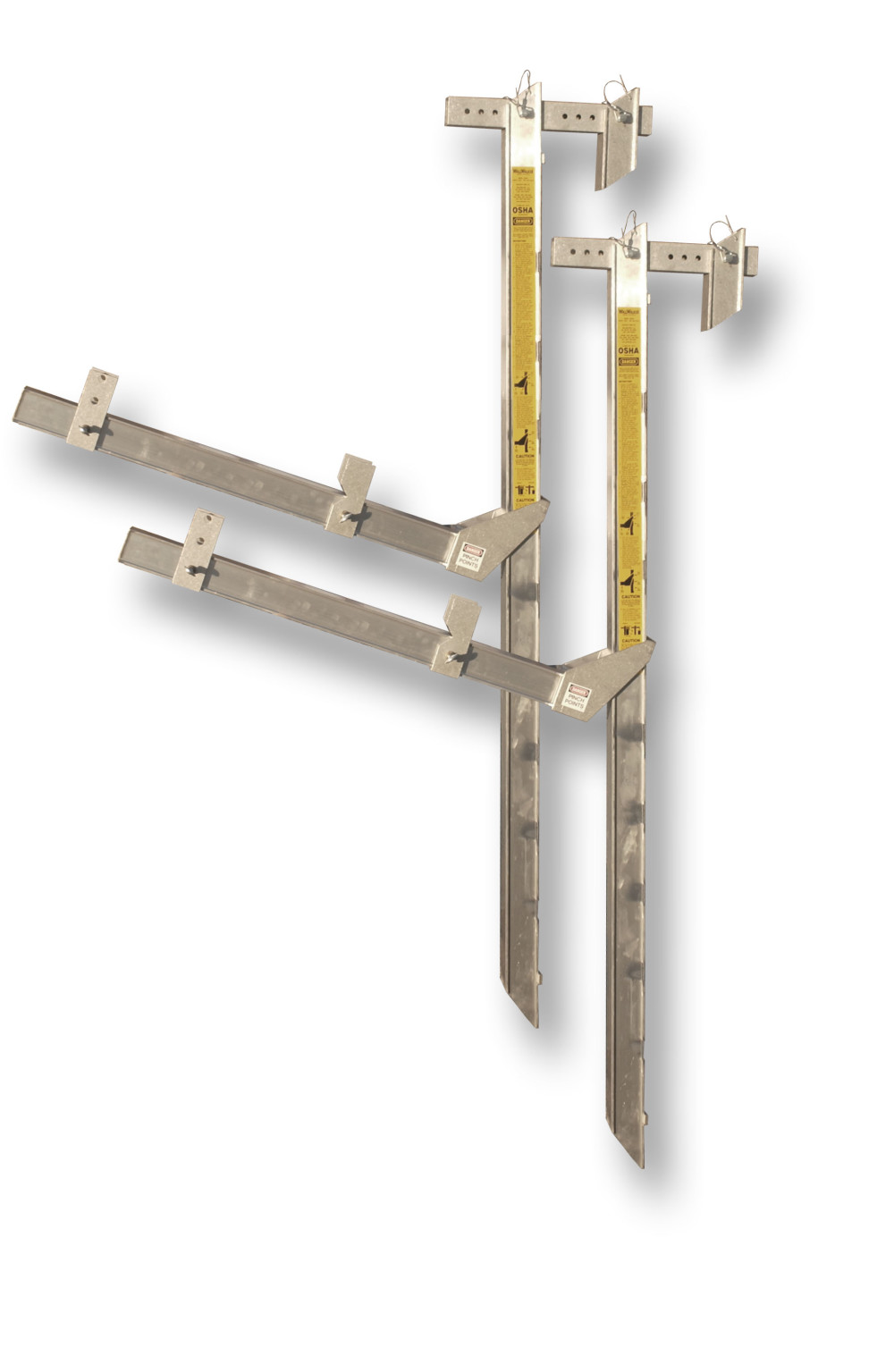 WallWalkers Hanging Scaffold 6' with Guard-rail Posts - Mycitystee