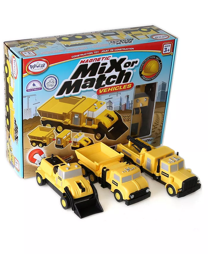 Popular Playthings Magnetic Mix or Match Vehicles- Construction - Mycitystee